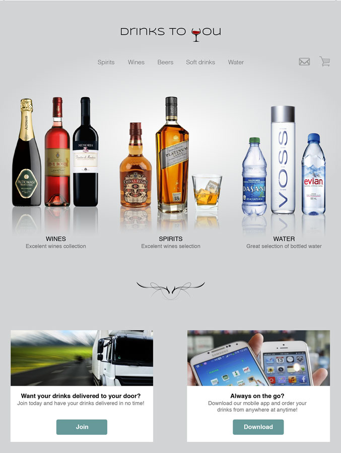 Drinks to You - Website UI