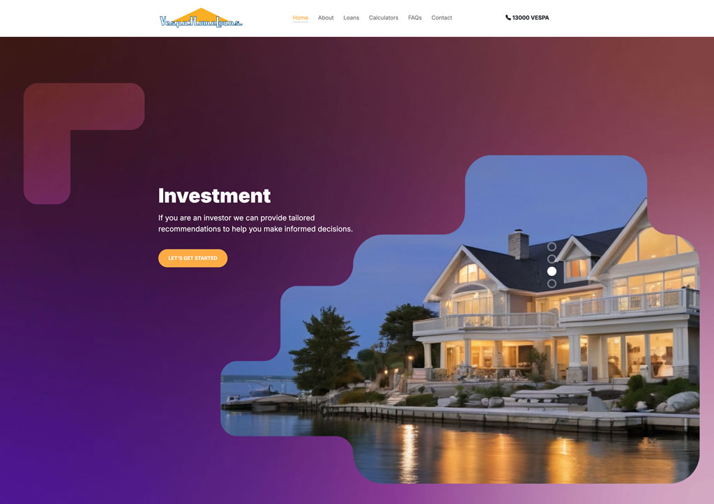 Vespa Home Loans website design